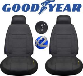 img 4 attached to 🚗 Goodyear 2 Pack Water Resistant Car Seat Cover: Ultimate Neoprene Protection, Fits Most Cars, Headrest Cover 10”H x 11”W, Seat 46”H x 18”W, Side Airbag Compatible (GY1600)