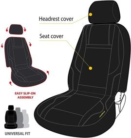 img 2 attached to 🚗 Goodyear 2 Pack Water Resistant Car Seat Cover: Ultimate Neoprene Protection, Fits Most Cars, Headrest Cover 10”H x 11”W, Seat 46”H x 18”W, Side Airbag Compatible (GY1600)