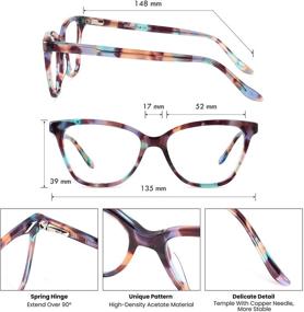 img 3 attached to 👓 GUDVUE Cat Eye Blue Light Blocking Glasses for Women - Protect Eyes from Computer/TV/Phone Strain, Anti Glare/UV400, Multicolor