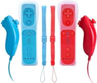 🎮 enhance your gameplay with vinklan wii remote and nunchuck controllers for wii nintendo and wii u – red blue (including silicon case) logo