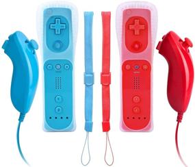 img 4 attached to 🎮 Enhance Your Gameplay with Vinklan Wii Remote and Nunchuck Controllers for Wii Nintendo and Wii U – Red Blue (Including Silicon Case)