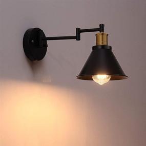 img 3 attached to 🔌 Pair of Swing Arm Wall Sconces with Plug-in Cord, Bedroom Wall Lamp Set, 1-Light Fixtures for Bedside Reading (2 Pack)