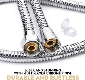 img 3 attached to Blissland Shower Hose Extra Long 118 Inches for Effortless Showering - Chrome Handheld Shower Head Hose with High-Quality Brass Insert and Nut - Lightweight and Flexible Design