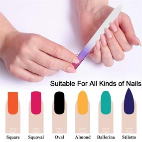 img 1 attached to 🌈 EAONE 20 Pieces Glass Nail File: Professional Double Sided Crystal Nail Files for Manicure Nail Care - Mix Gradients Colors, Bulk Gift & Mothers Day Gifts