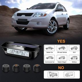 img 1 attached to 🔋 Tymate Solar Tire Pressure Monitoring System with 5 Alarm Modes and 4 External Tmps Sensor