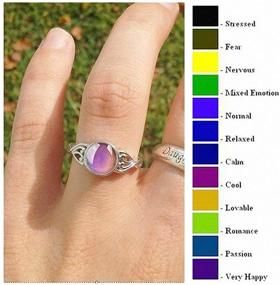 img 3 attached to 🌸 N-A Temperature-Control Changeable Ring - Retro Flower Round Stone Engagement Ring for Women with Mood Change Color