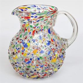 img 1 attached to Mexican Blown Glass Pitcher Confetti