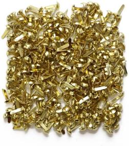 img 1 attached to 📎 YEJI 200pcs Gold Mini Metal Brad Paper Fasteners 5mm - Ideal for DIY Craft Projects, Paper Crafts, Scrapbooking, and Card Making