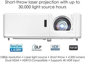 img 3 attached to 📽️ Optoma GT1090HDR: Lamp-Free 4K HDR Short Throw Laser Projector, 30,000 Hours Operation, 4,200 Lumens for Day and Night Viewing
