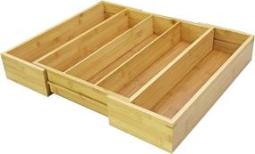 img 3 attached to 🗃️ Simhoo Premium Adjustable Bamboo Drawer Organizer - Deep Expandable Divider Box for Big Drawers