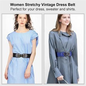 img 1 attached to 👗 JASGOOD Stretchy Dresses Vintage 13 Black: Perfect Women's Accessory Belts