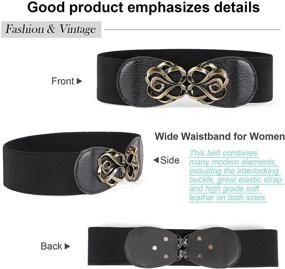 img 2 attached to 👗 JASGOOD Stretchy Dresses Vintage 13 Black: Perfect Women's Accessory Belts