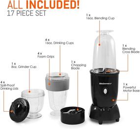 img 3 attached to 🥤 Elite Gourmet Personal Electric Drink Blender: Your All-in-One Smoothie, Shake, and Juice Maker (7PC, Black, 300 Watts)"