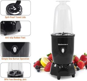 img 1 attached to 🥤 Elite Gourmet Personal Electric Drink Blender: Your All-in-One Smoothie, Shake, and Juice Maker (7PC, Black, 300 Watts)"