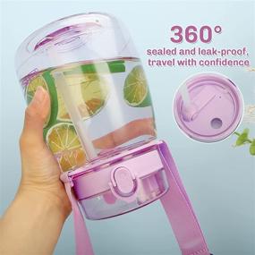 img 2 attached to 💜 MOIOIBE 1L Water Bottles with Straw, 45oz Kawaii Water Bottles, Cute Water Bottles Modern Water Jug, Women/Teen Girl/School, Purple