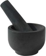 🌿 kaizen casa stone mortar and pestle: grind spices, powder pesto, mash herbs, crush pills - regular size (3.75"x2.75" mortar, 5" x1.5" pestle) logo