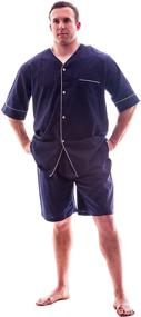 img 1 attached to 🩳 Mens Woven Pajama Set - Shorts, Extra Large Size, Navy Color