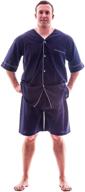 🩳 mens woven pajama set - shorts, extra large size, navy color logo