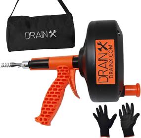 img 4 attached to 🚰 25 FT DrainX Heavy Duty Ergonomic Load Support Drain Auger - Enhanced Grip Handle - Unclogs Household Drains, Pipes, Gutters