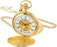 🕰️ парижские механические карманные часы для мужчин, покрытые золотом, от чарльза юбера - дополняют вашу коллекцию карманных часов. логотип