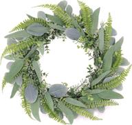 🌿 18-inch eucalyptus wreath: versatile leaves on handicraft bamboo frame for indoor and outdoor spring & summer decoration logo