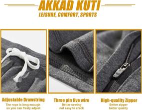 img 2 attached to 🩳 Akkad Kuti Men's Cotton Athletic Workout Shorts with Zipper Pockets: Versatile Lounge Joggers for Casual and Sweat Sessions