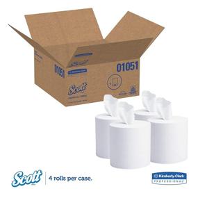 img 3 attached to 🧻 Scott 01051 Center-Pull Paper Roll Towels: Ultra-Absorbent, Convenient 1Ply, 8x15 - 500 Sheets per Roll (Case of 4 Rolls)