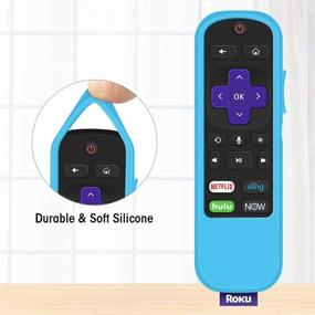 img 3 attached to 📺 3-Pack Protective Silicone Case for TCL Roku TV Steaming Stick 3600R/3800/3900 Remote, Cover for Roku Voice/Express/Premiere Remote Controller, Replacement Sleeve Protector - Glow Green, Glow Blue, Red