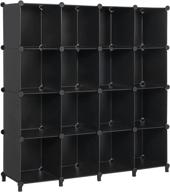 📚 anwbroad 16-cube cube storage organizer - diy closet storage cabinet book shelf - organizers and storage for kids' bedroom - closet organizer cubby shelving - plastic office and living room storage - black ulcs016b logo