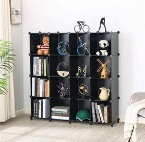 img 3 attached to 📚 ANWBROAD 16-Cube Cube Storage Organizer - DIY Closet Storage Cabinet Book Shelf - Organizers and Storage for Kids' Bedroom - Closet Organizer Cubby Shelving - Plastic Office and Living Room Storage - Black ULCS016B