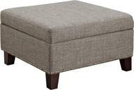 dorel living nailhead square ottoman with built-in storage logo