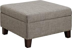 img 4 attached to Dorel Living Nailhead Square Ottoman with Built-in Storage