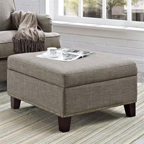 img 3 attached to Dorel Living Nailhead Square Ottoman with Built-in Storage