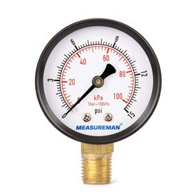 img 4 attached to 🔍 Optimized Measureman Pressure Gauge: 0-15Psi - Lower Range
