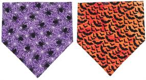 img 3 attached to 🎃 Reversible Triangle Halloween Dog Bandana 2 Pack - Scarf Accessory Bibs