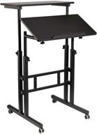 hadulcet mobile standing desk: adjustable laptop cart 📚 with wheels, ideal for home, office, and classroom use логотип