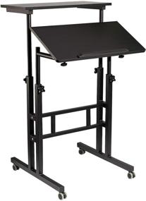 img 4 attached to Hadulcet Mobile Standing Desk: Adjustable Laptop Cart 📚 with Wheels, Ideal for Home, Office, and Classroom Use