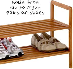 img 1 attached to 👠 Honey-Can-Do Bamboo 2-Tier Shoe Shelf: Organize Your Footwear in Style