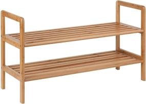 img 4 attached to 👠 Honey-Can-Do Bamboo 2-Tier Shoe Shelf: Organize Your Footwear in Style