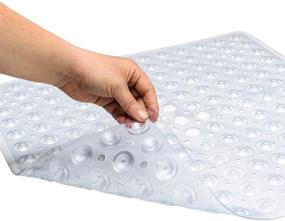 img 3 attached to Enhance Bathroom Safety with ENKOSI Square Shower Mat 🚿 - Non Slip Firm Grip for Shower Stall Floors and Bathtubs