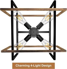 img 1 attached to Vintage Industrial Rustic Ceiling Light - Farmhouse Flush Mount Fixture for Bedroom, Dining Room & More - Black/Bronze, E26 Base