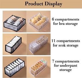 img 3 attached to 👙 Efficient Closet Underwear Organizer Set - Bra Organizers Drawer Dividers for Women Lady - Mesh Storage Boxes for Sorting Lingerie, Socks, and Underpants (White, 6 Grid+7 Grid+11 Grid)