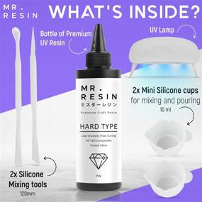 img 2 attached to 🔦 Mr. Resin 250g UV Resin (Starters Kit) & Light: Crystal Clear Resin for Keychain & Jewelry Making - Includes Accessories, Cures with UV Lamp and Sunlight!