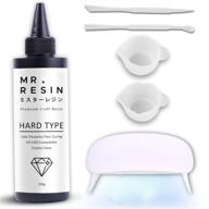 🔦 mr. resin 250g uv resin (starters kit) & light: crystal clear resin for keychain & jewelry making - includes accessories, cures with uv lamp and sunlight! logo