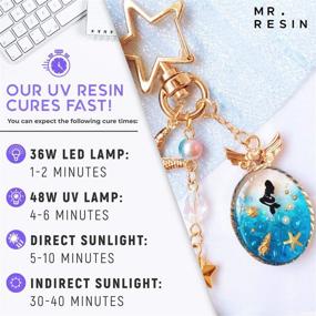 img 1 attached to 🔦 Mr. Resin 250g UV Resin (Starters Kit) & Light: Crystal Clear Resin for Keychain & Jewelry Making - Includes Accessories, Cures with UV Lamp and Sunlight!