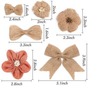img 3 attached to VGOODALL 32 PCS Natural Burlap Flowers Set: Perfect Wedding Party Decor and DIY Craft Embellishment with Burlap Lace Flowers and Bowknot