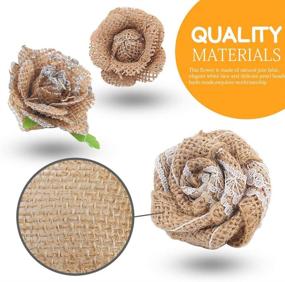 img 2 attached to VGOODALL 32 PCS Natural Burlap Flowers Set: Perfect Wedding Party Decor and DIY Craft Embellishment with Burlap Lace Flowers and Bowknot