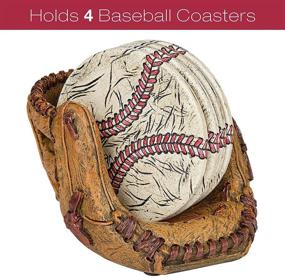 img 3 attached to ⚾️ Excello Global Products Baseball Coasters Set: Includes 4 Ceramic Baseball Glove Drink Coasters. Vintage Sports Home Decor for Enhanced SEO.