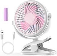 👶 portable rechargeable clip on desk fan for baby strollers and carseats - cambond pink baby fan for travel, camping logo