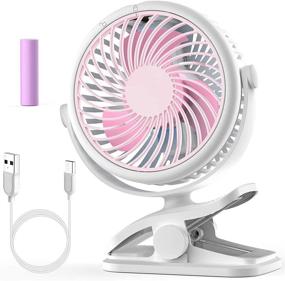 img 4 attached to 👶 Portable Rechargeable Clip On Desk Fan for Baby Strollers and Carseats - Cambond Pink Baby Fan for Travel, Camping